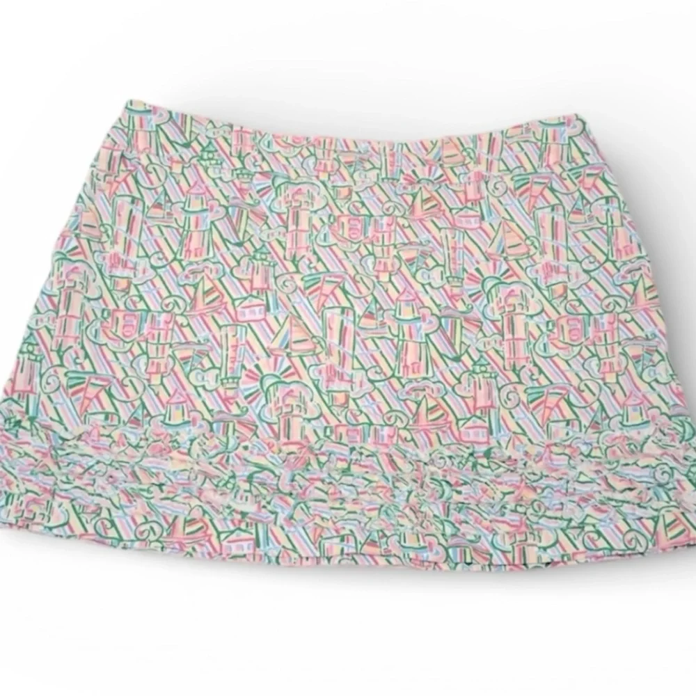 Lilly Pulitzer Skort Size 10 Ruffles Boats Tenniscore Guiding Light Lighthouse